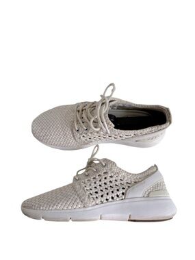 MICHAEL Michael Kors woven sneakers white women's shoes lace up Size 6.5